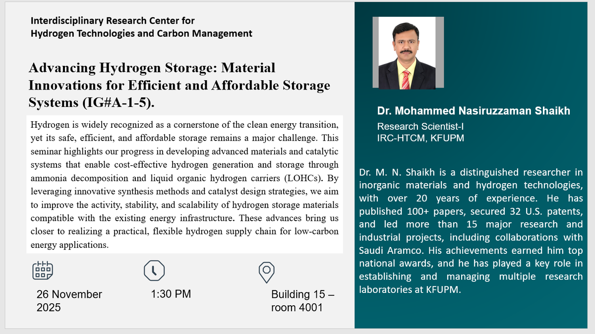 Seminar: Advancing Hydrogen Storage