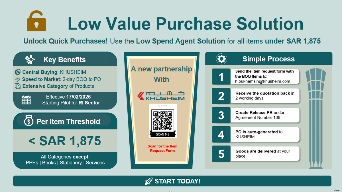 Supply chain Department new Partnership for Low-value Purchases