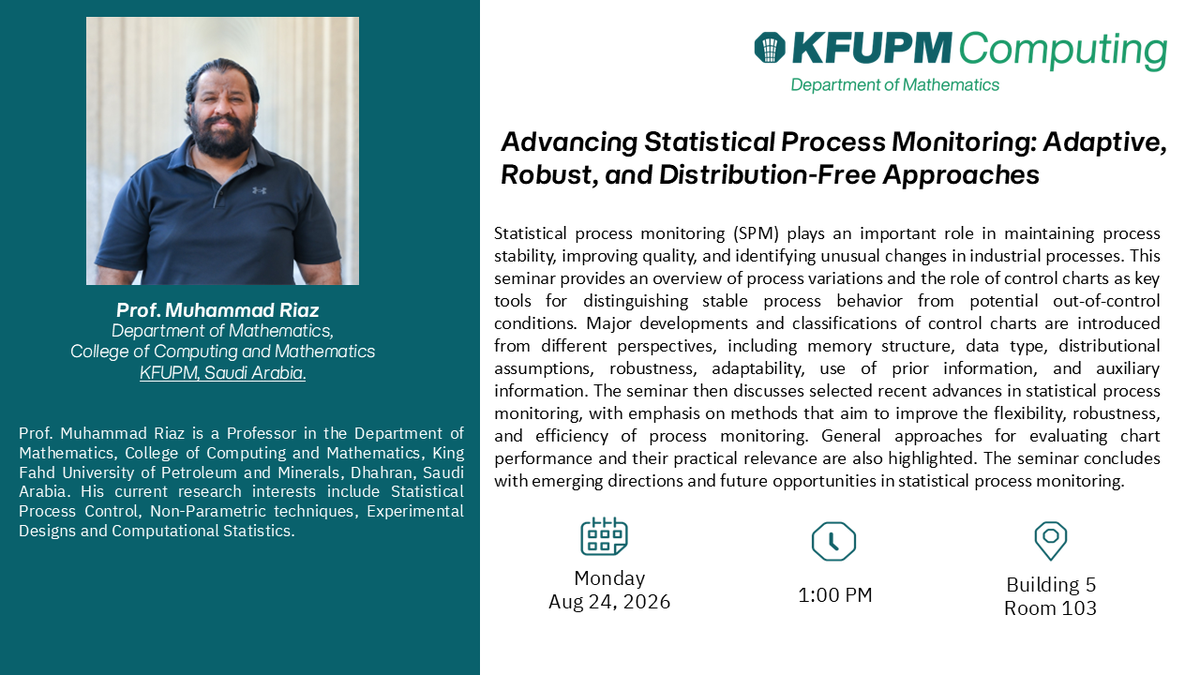 Seminar: Advancing Statistical Process Monitoring