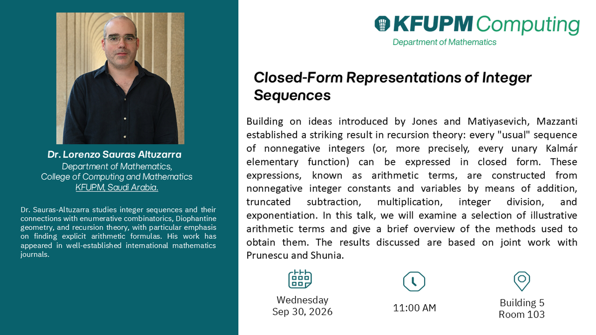 Seminar: Closed-Form Representations of Integer Sequences