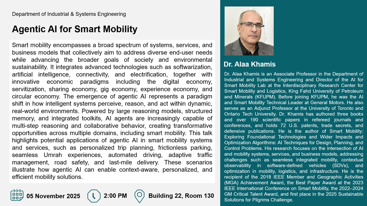 Seminar on Agentic AI for Smart Mobility
