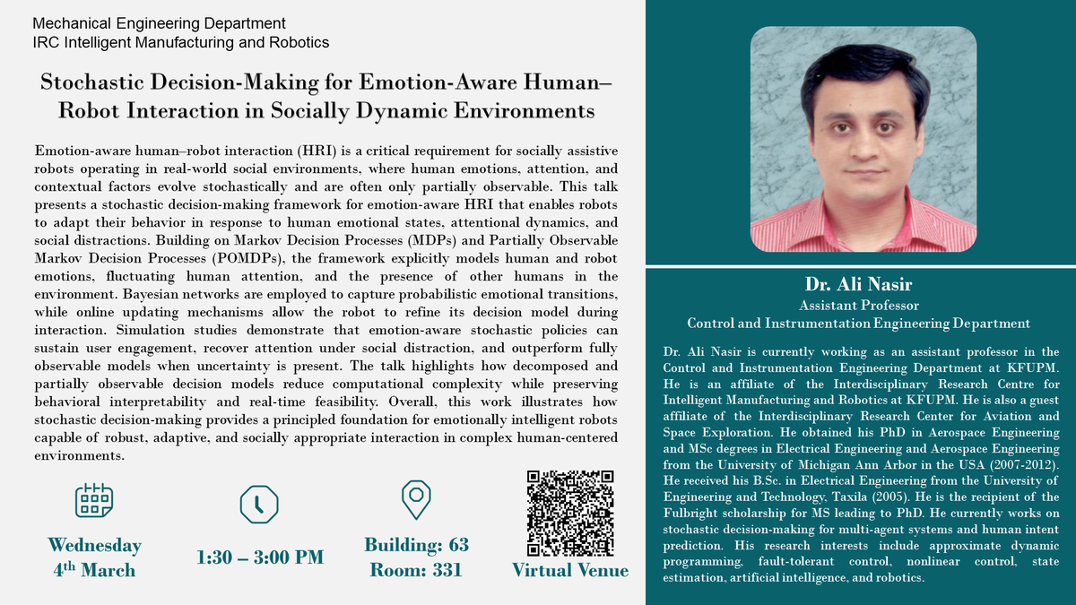 Seminar: Stochastic Decision-Making for Emotion-Aware HRI