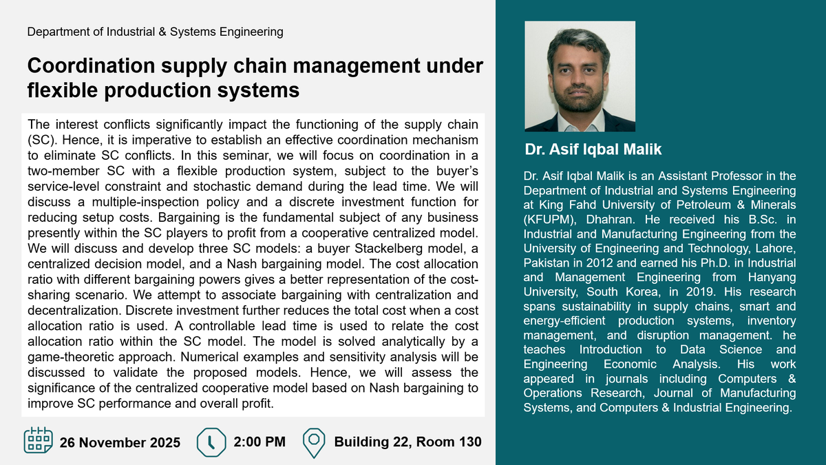 Seminar: Coordination in Supply Chains with Flexible Production