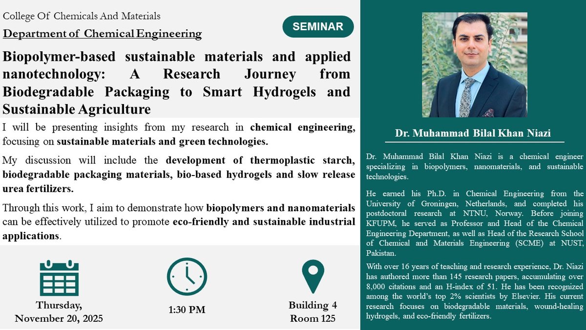 Seminar on Biopolymer Materials & Nanotechnology