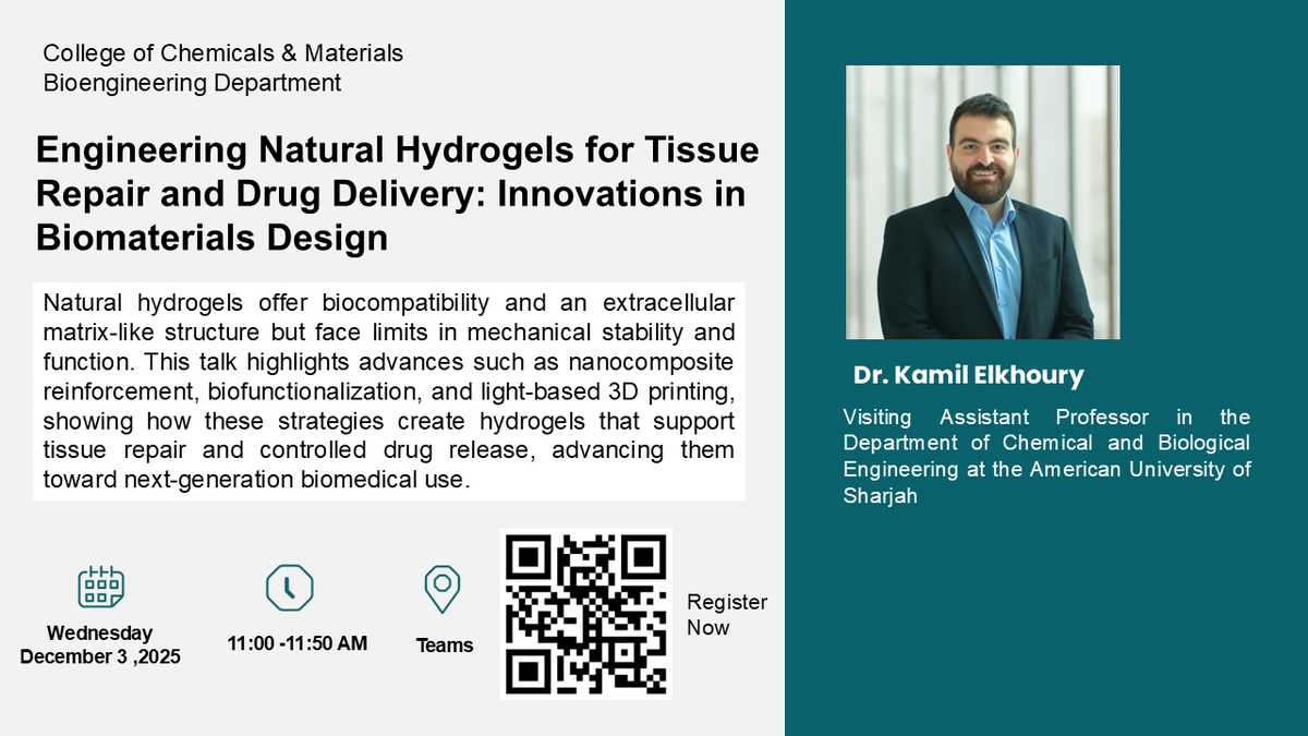 Webinar: Engineering Hydrogels for Tissue Repair & Drug Delivery