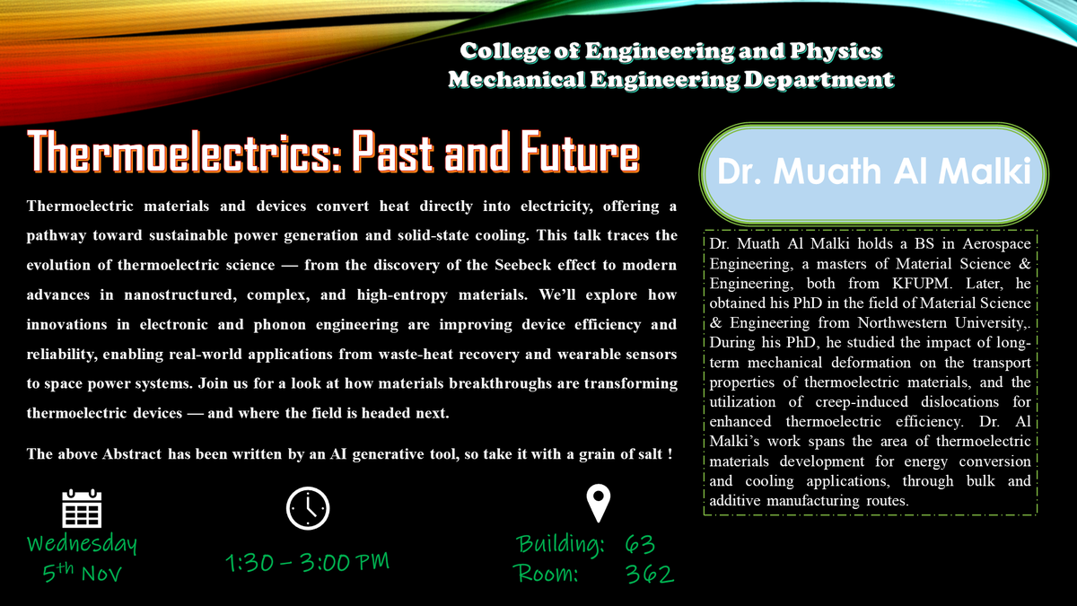 Seminar "Thermoelectrics: Past and Future"