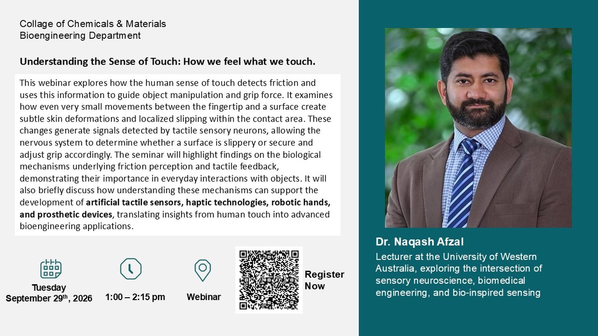 Webinar: Understanding the Sense of Touch: How we feel what we touch.