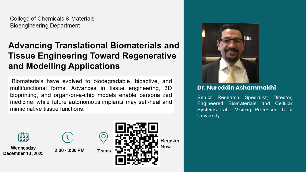 Webinar: Advancing Translational Biomaterials and Tissue Engineering