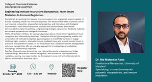 Webinar: Engineering Smart Biomaterials for Immune Regulation