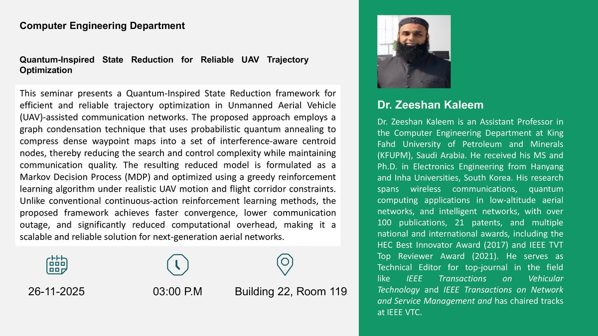 Seminar: Quantum-Inspired State Reduction for Reliable UAV Trajectory