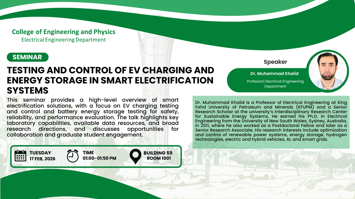 Seminar: Testing and Control of EV Charging and Energy Storage