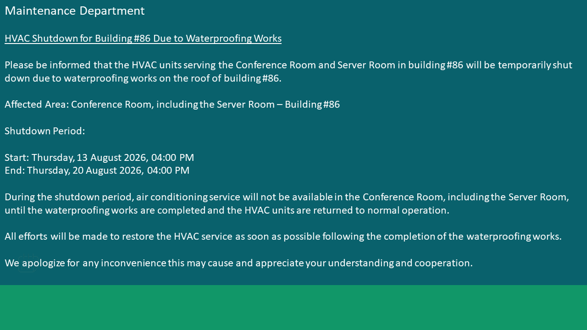 HVAC Shutdown