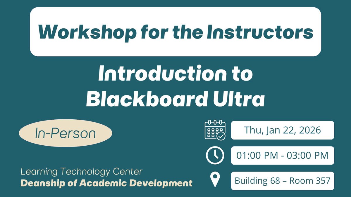 Workshop: Introduction to Blackboard Ultra