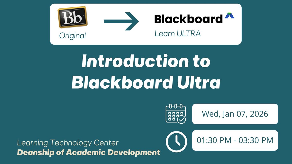 Workshop: Introduction to Blackboard Ultra
