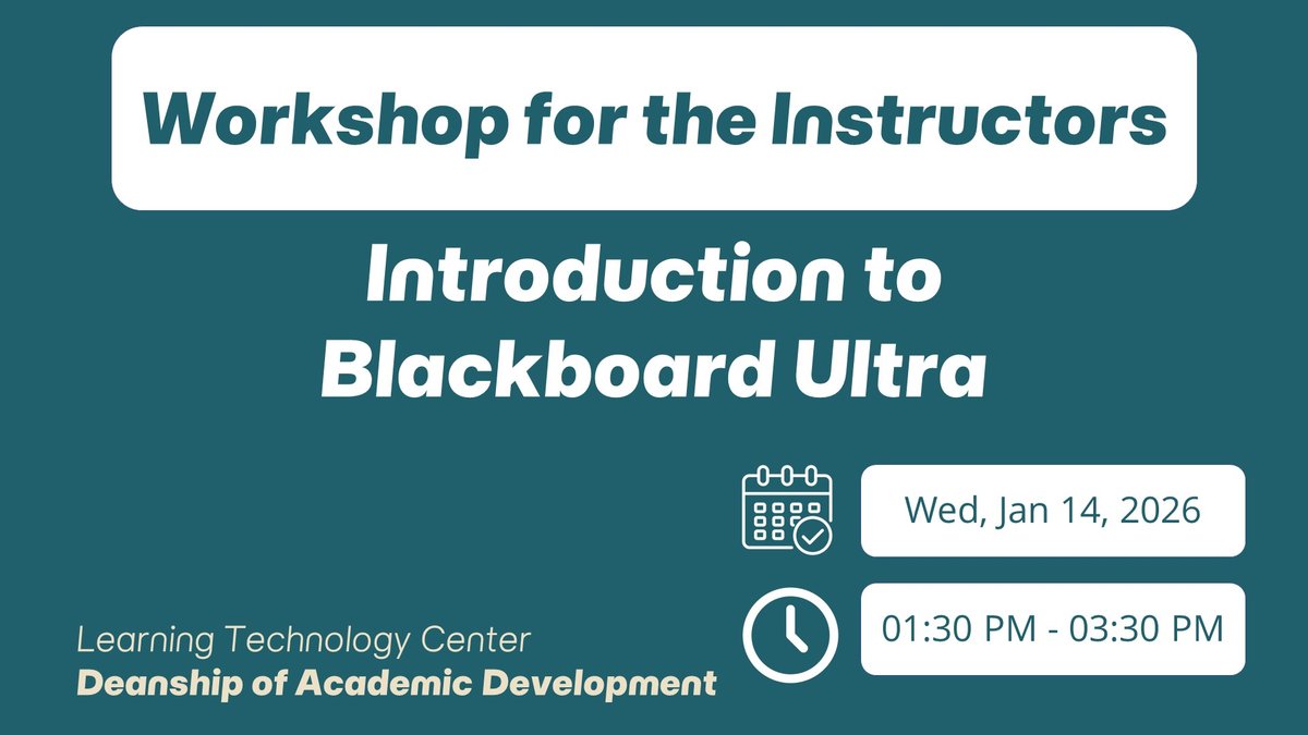 Workshop: Introduction to Blackboard Ultra