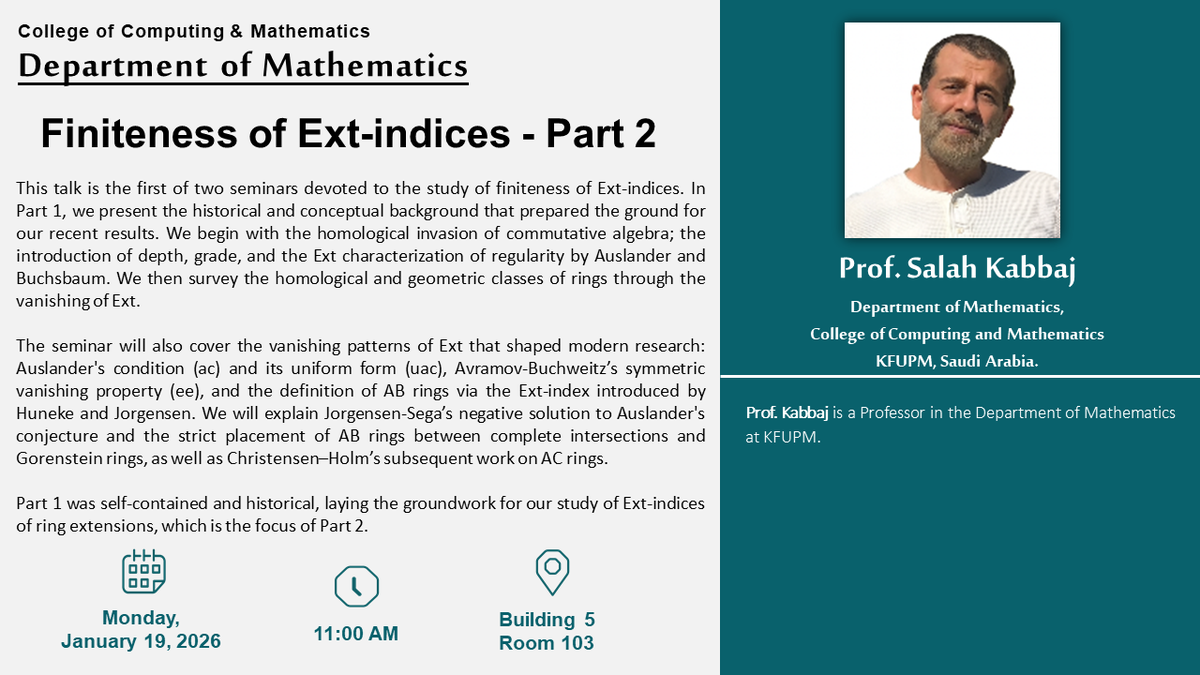 Seminar: Finiteness of Ext-indices (Part 2)