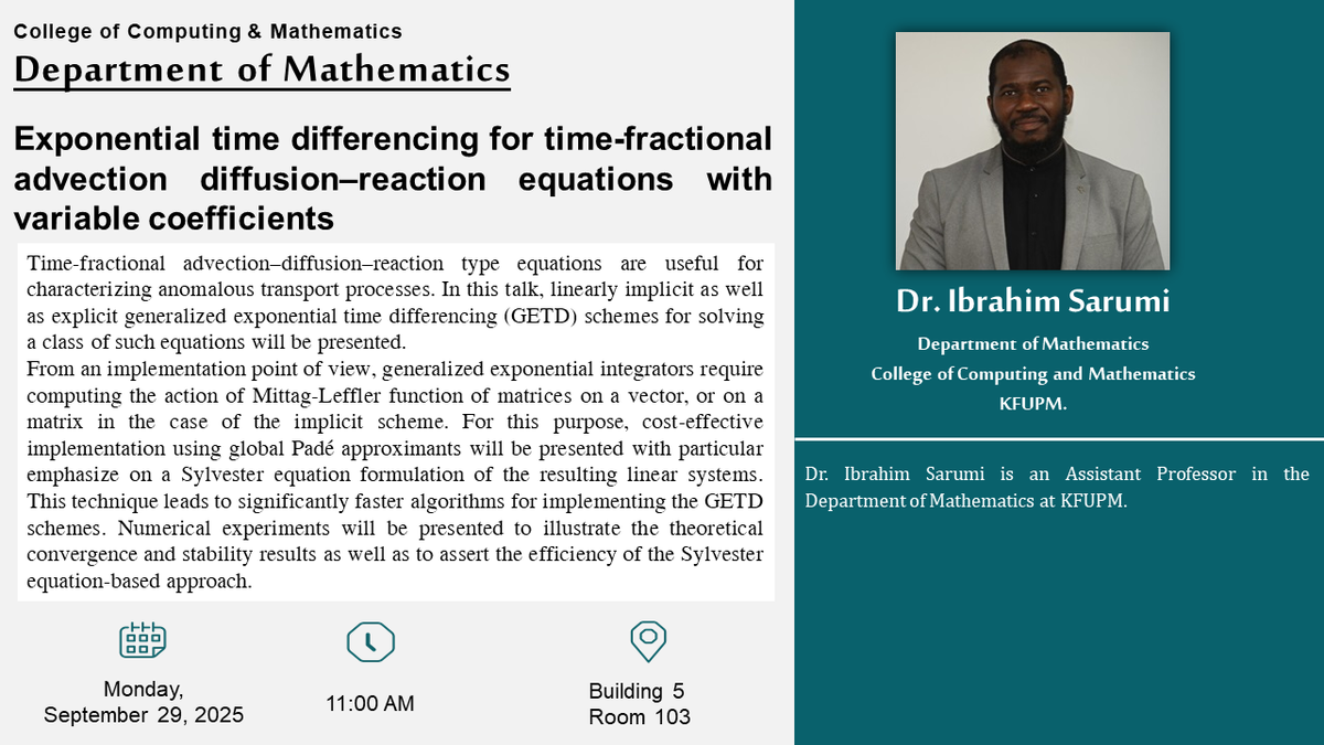 Seminar on Exponential Time Differencing for Time-Fractional ADR