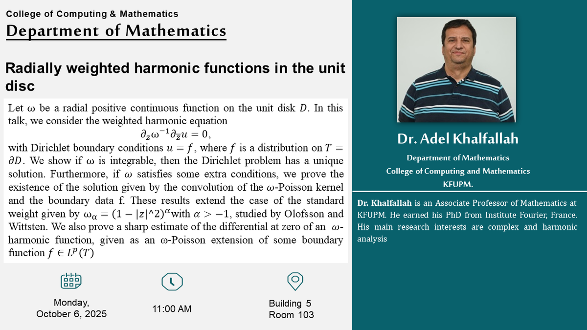 Seminar on Radially Weighted Harmonic Functions in the Unit Disc