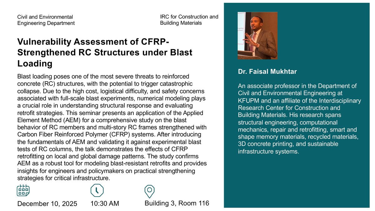 Seminar: Blast Assessment of CFRP-RC Structures