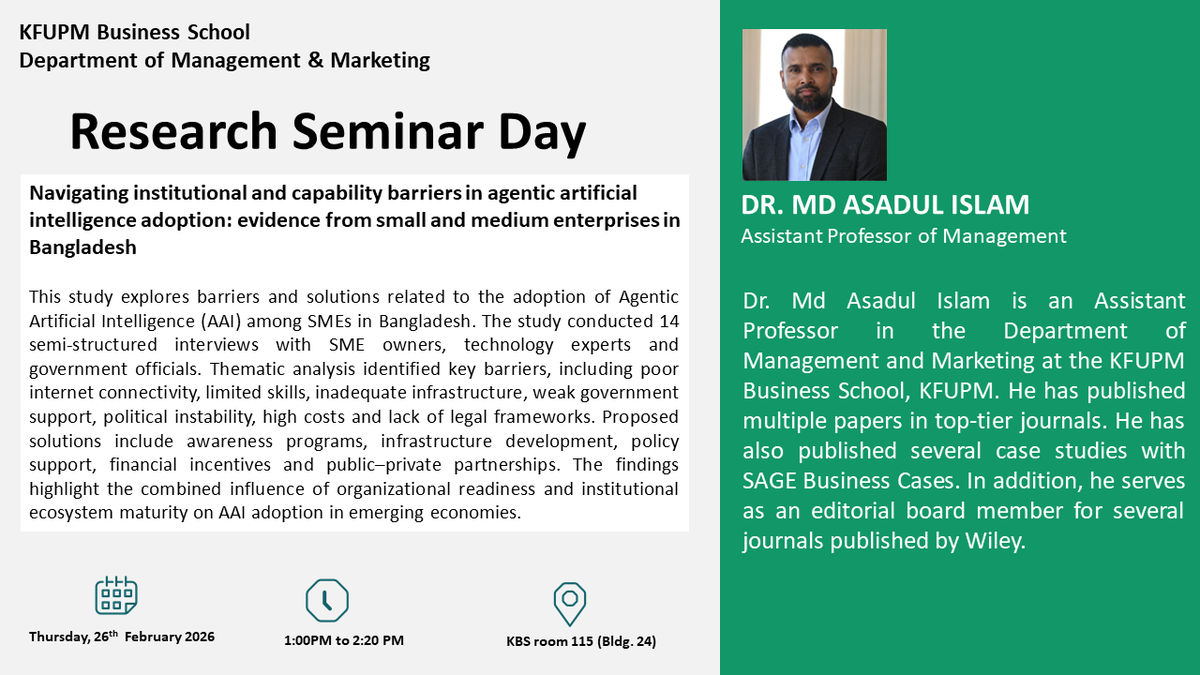 Research Seminar Day: Navigating institutional and capability barriers