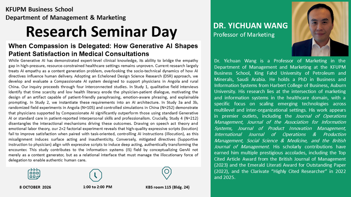 Seminar: Generative AI and Compassion in Medical Consultations