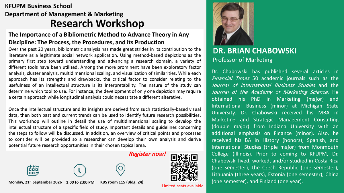 Research Workshop: Bibliometric Methods for Advancing Research Theory