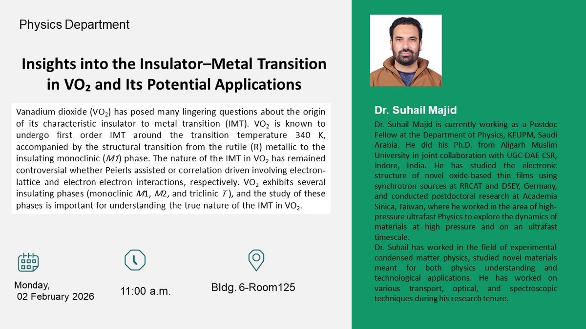 Seminar: Insights into the Insulator - Metal Tansition in VO2