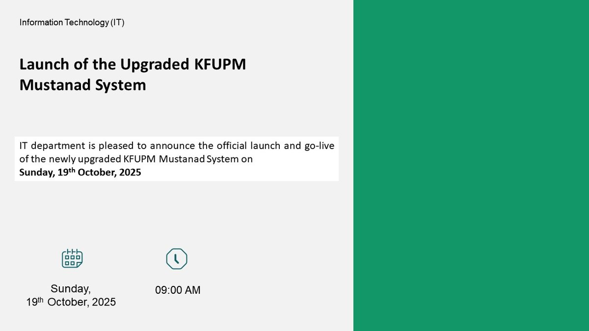 Launch of the Upgraded KFUPM Mustanad System