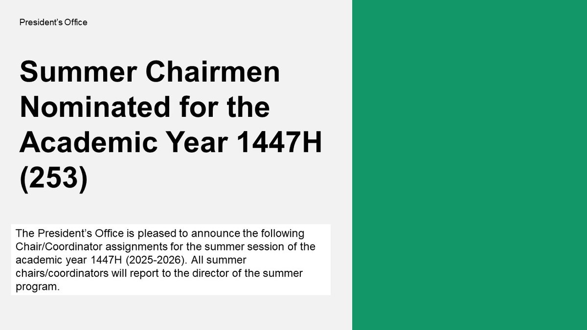 Summer Chairmen Nominated for the Academic Year 1447H (253)
