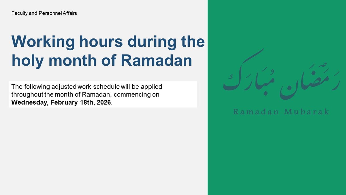 Ramadan's Working Hours