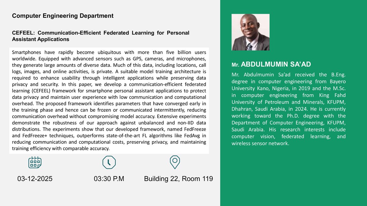 Seminar: CEFEEL for Personal Assistants