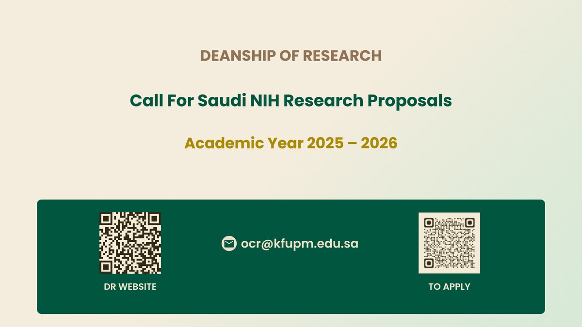 Call for Saudi NIH Research Proposals