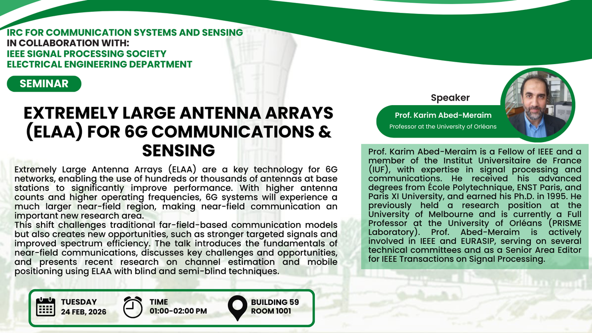 Seminar: Extremely Large Antenna Arrays For 6G Comms & Sensing