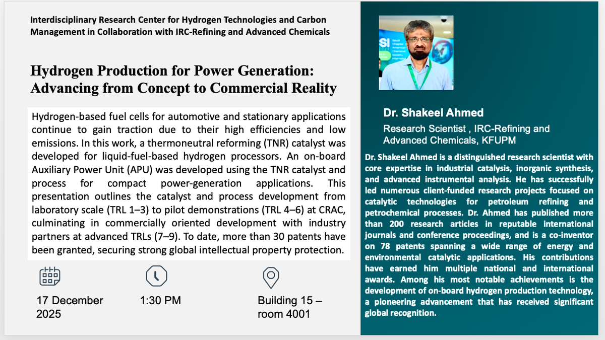 Seminar :Hydrogen Production for Power Generation