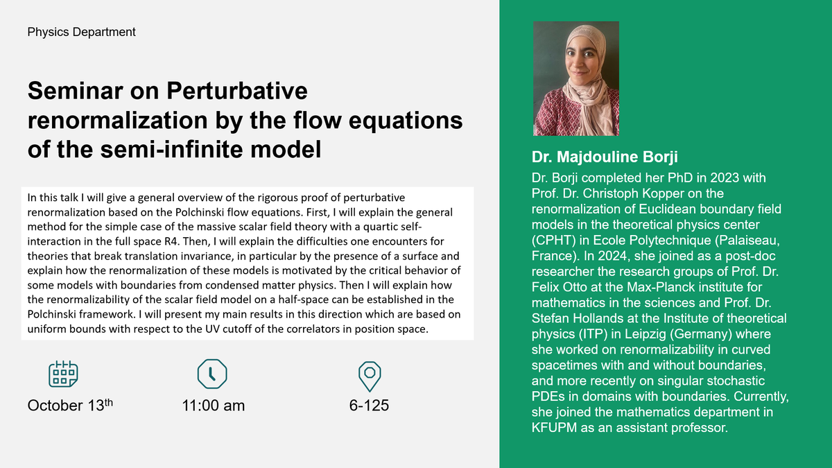 Seminar on Perturbative Renormalization of Semi-Infinite Models