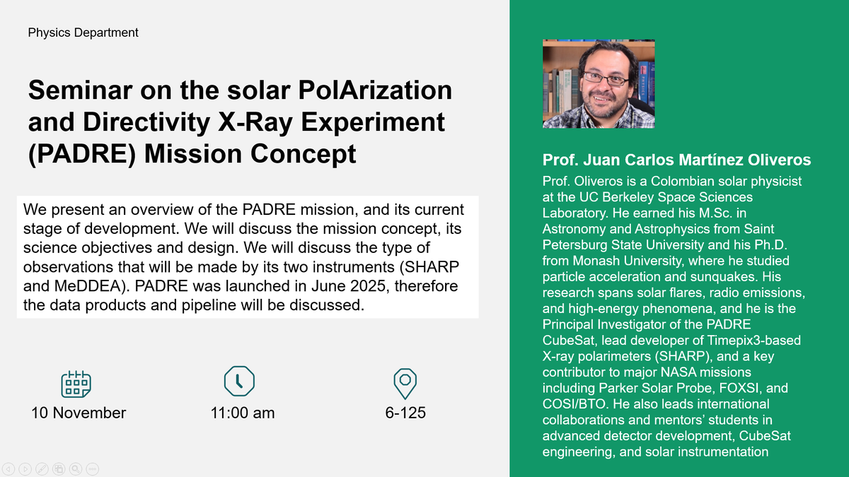 Seminar on the PADRE Solar X-Ray Mission