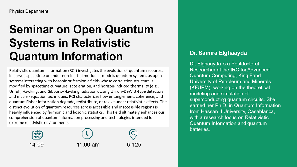 Seminar: Open Quantum Systems in Relativistic Quantum Information