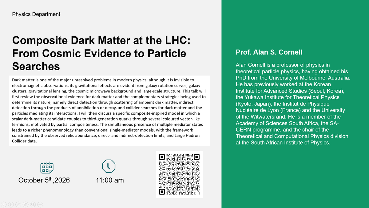 Webinar: Composite Dark Matter at the LHC
