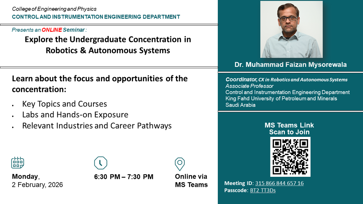 Webinar on Robotics & Autonomous Systems (UG-CX)