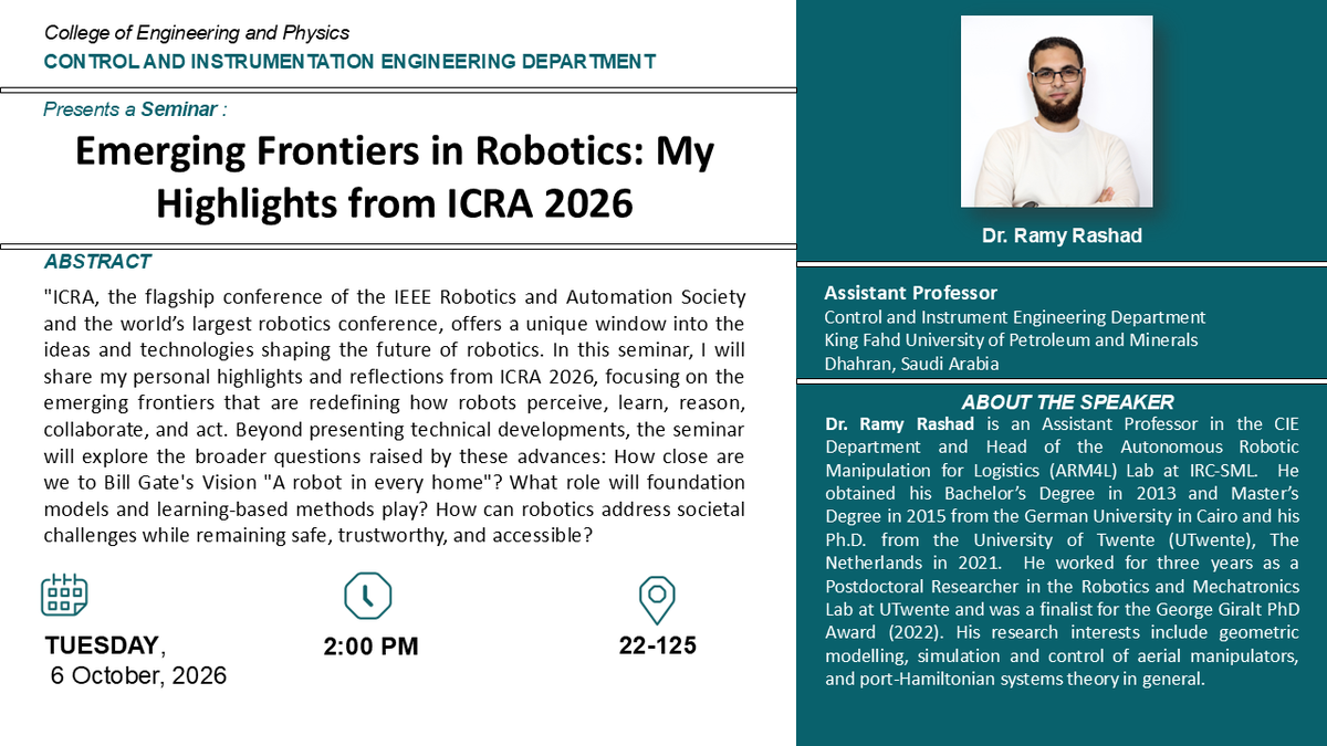 Seminar: Emerging Frontiers in Robotics