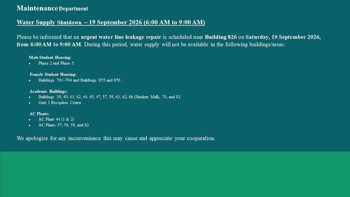 Water Supply Shutdown