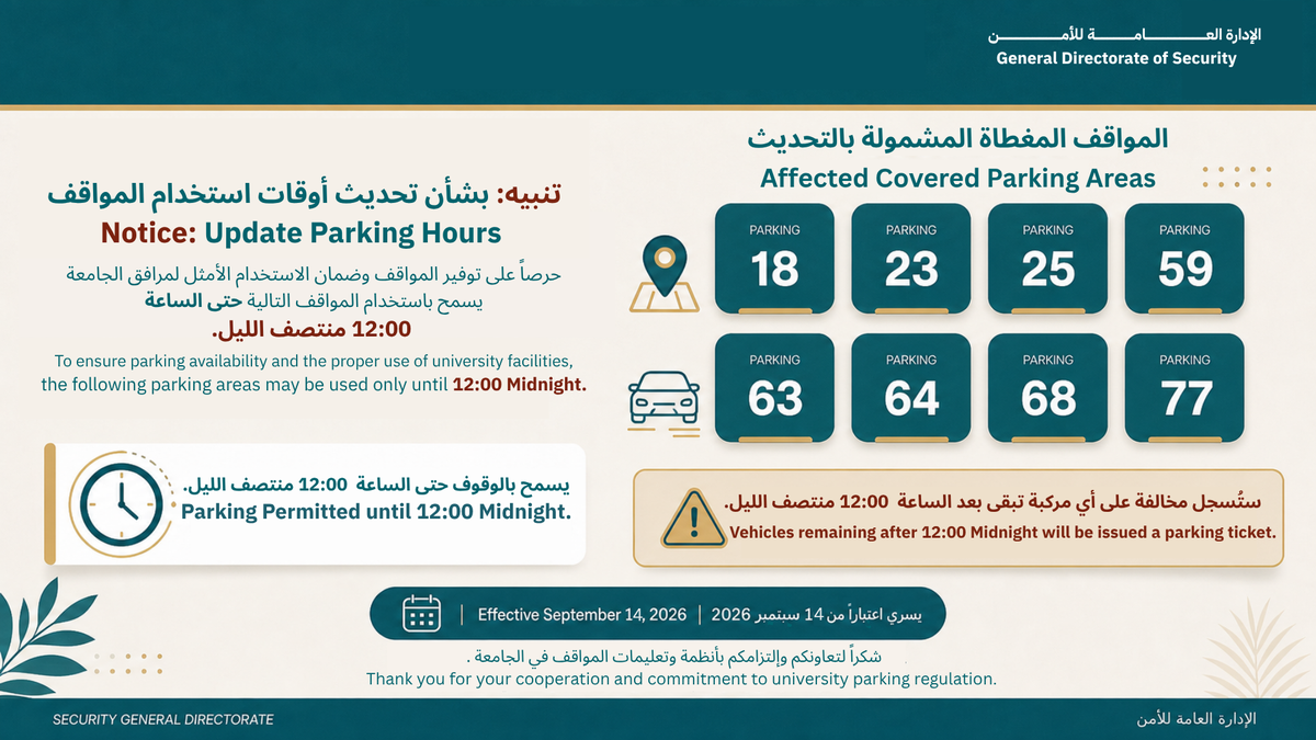Parking Hours Notice