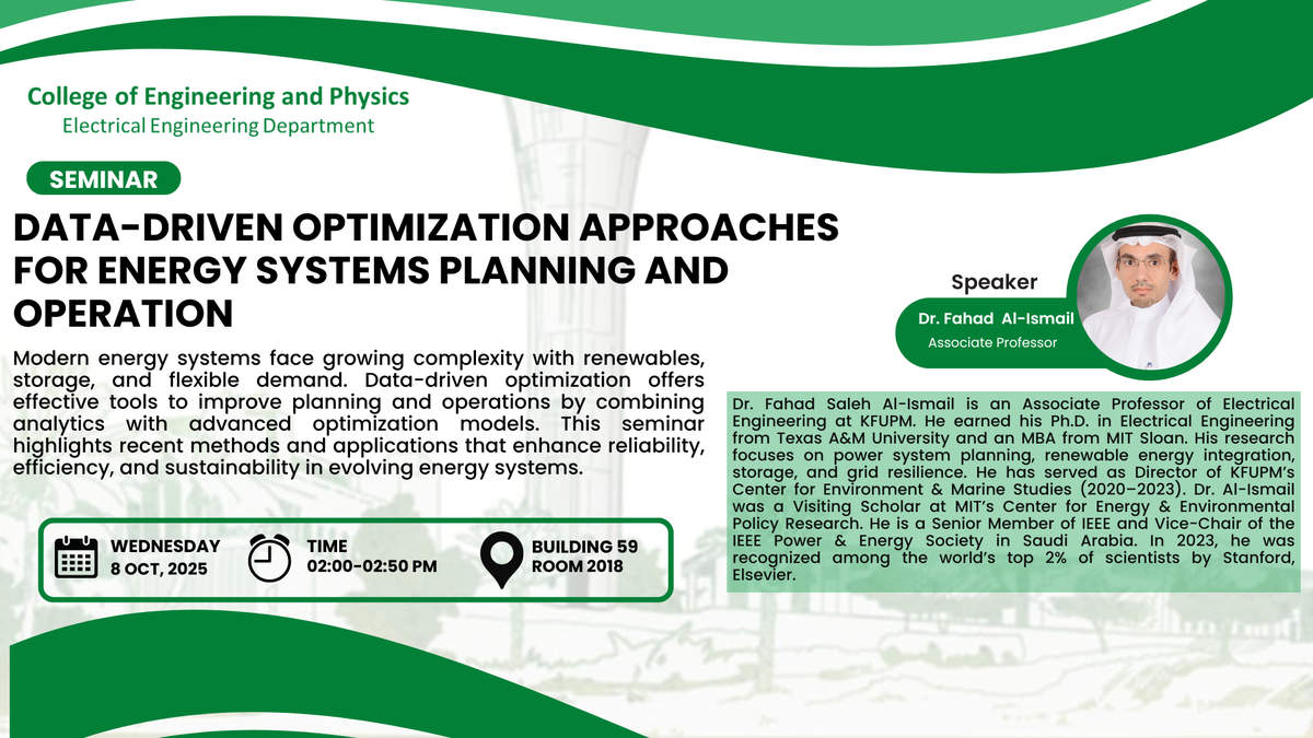 Seminar on Data-Driven Energy Systems Optimization